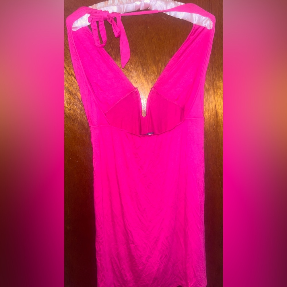 Vibrant Pink Dress that ties around the neck
